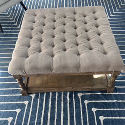 Upholstered Wooden Ottoman