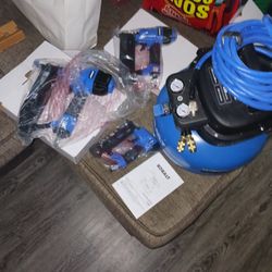 Kobalt Nail Guns. Hose And Air Compressor