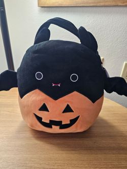 Squishmallows Halloween Bat Pumpkin Plush Bag