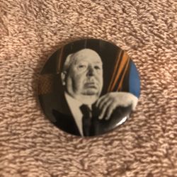 Vintage Alfred Hitchcock Pinback Button Pin 1 1/4”
