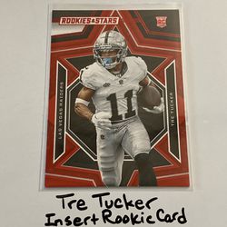 Tre Tucker Las Vegas Raiders WR Rookies & Stars Short Print Insert Rookie Card. 