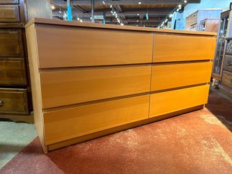 Birch Six Drawer 63″ Wide Dresser