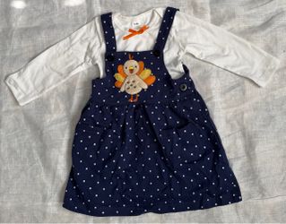 Baby Girl Thanksgiving Turkey Outfit Set 3-6M