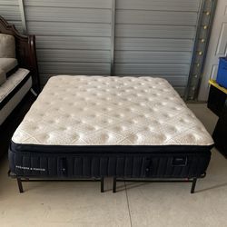 King Size Mattress With Metal Frame  ( Free Delivery If Needed)