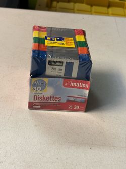 Imation Floppy Diskettes 2HD Sealed 30 Rainbow Color IBM Formatted