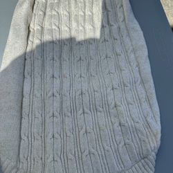 ST. JOHN’S BARK DOG BEIGE CABLEKNIT SWEATER SZ LARGE