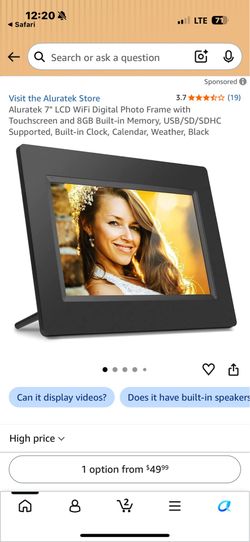 Aluratek 7” digital photo frame