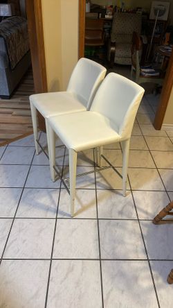 White Bar Height Stools (2)