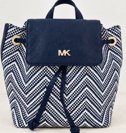 Michael Kors MK Navy Chevron Backpack
