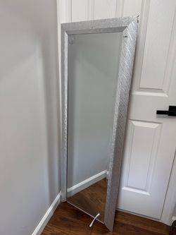 Full Length Silver Textured Mirror
