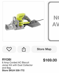 Ryobi 6 Amp Corded Biscuit Joiner Kit