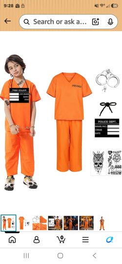 Kids Prisoner Halloween Costume Set