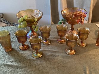 Beautifull Vintage Carnival Glass Set all for $40.00