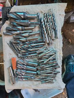 End mills and drills taps selling whole lot