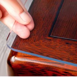 Clear Table Protector 24 x 60 Inch, 1.5mm Thick Plastic Table Cover, Waterproof PVC Clear Table Cover Protector, Desk Protector Mat, Writing Desk Pad 