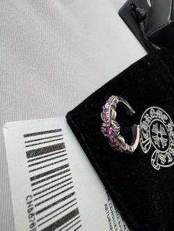Baby Church Classic Floral Chrome Cross Ring Emo Goth Hearts Floral Size 12 Pink