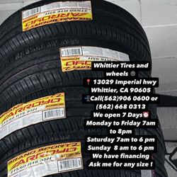 SET OF NEW TIRES 215/60R16 ARROYO, INCLUDING MOUNTING AND BALANCING. ASK ME FOR ANY SIZE OR BRAND, WE HAVE THE BEST PRICES OF CALIFORNIA