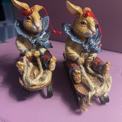 Vintage Ornament Rabbit Metal Never Used 