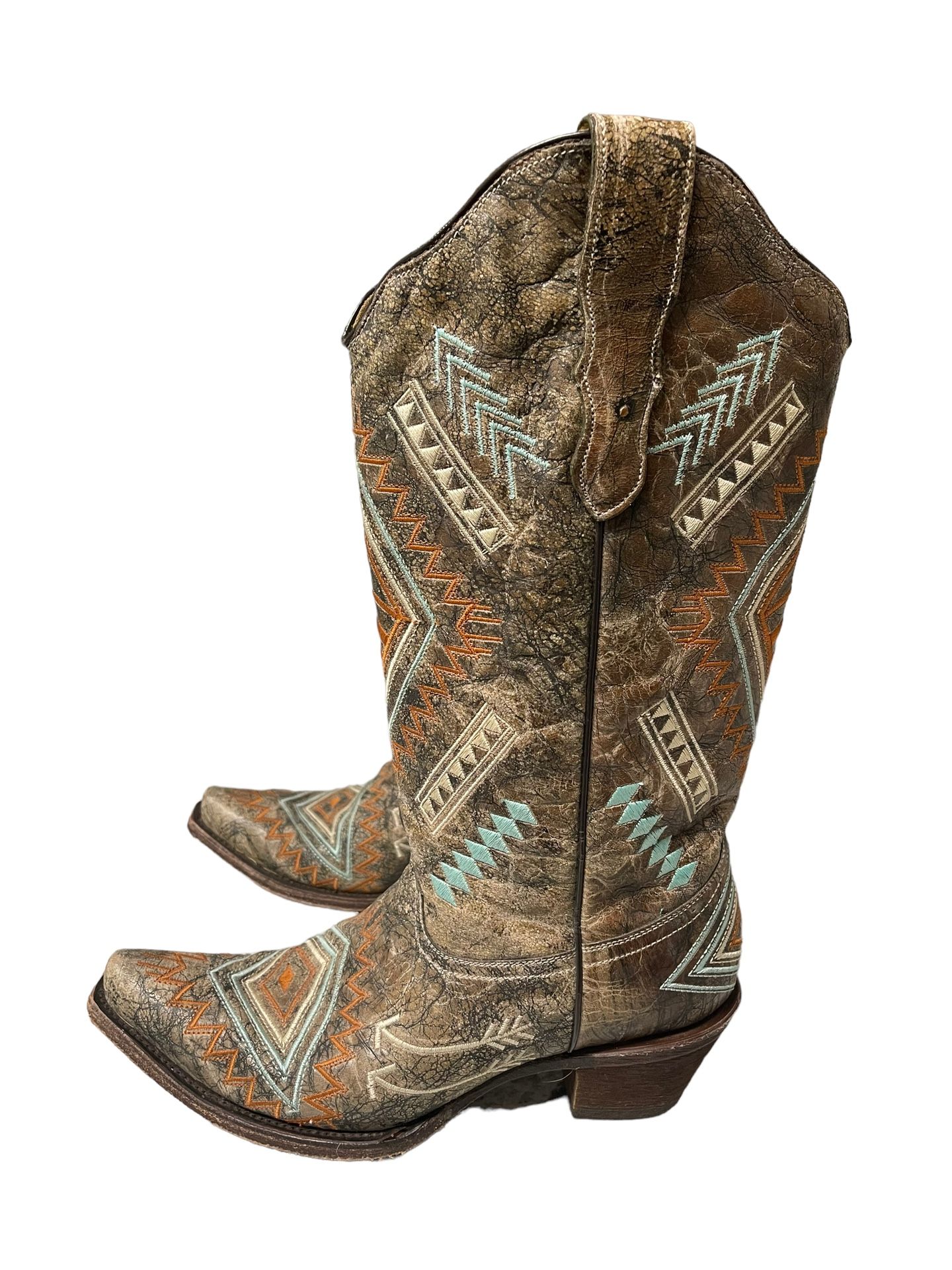 Corral Cowboy Boots Western Aztec Embroidered Snip Toe Womens Size 10 Gently used in good condition,Please scroll through all pictures as they serve,All Products : American Fashion Style Bags On Sale