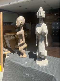 Antique African sculptures two-piece