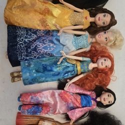 Disney Lot 6 Dolls Like New Excellent Cond