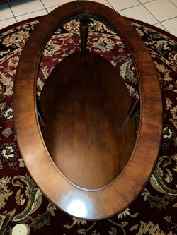 Wood and glass coffee table set of 4
