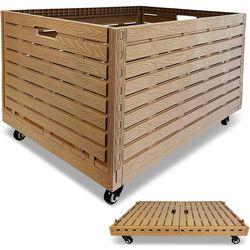 Brand New Collapsible Large Capacity Crate On 360* Swivel Wheels, Folds Flat Like Dolly