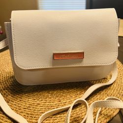 New! Madison White Leather Small Crossbody.