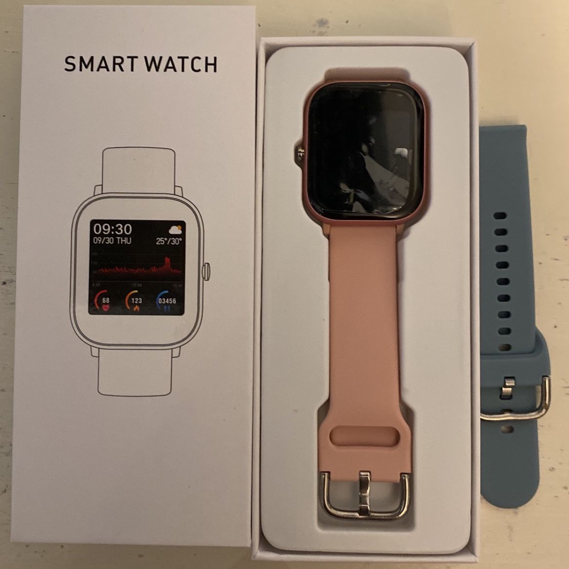 Smart Watch Water Proof, Pink And Blue Band Any One Of These $ 45 Each 
