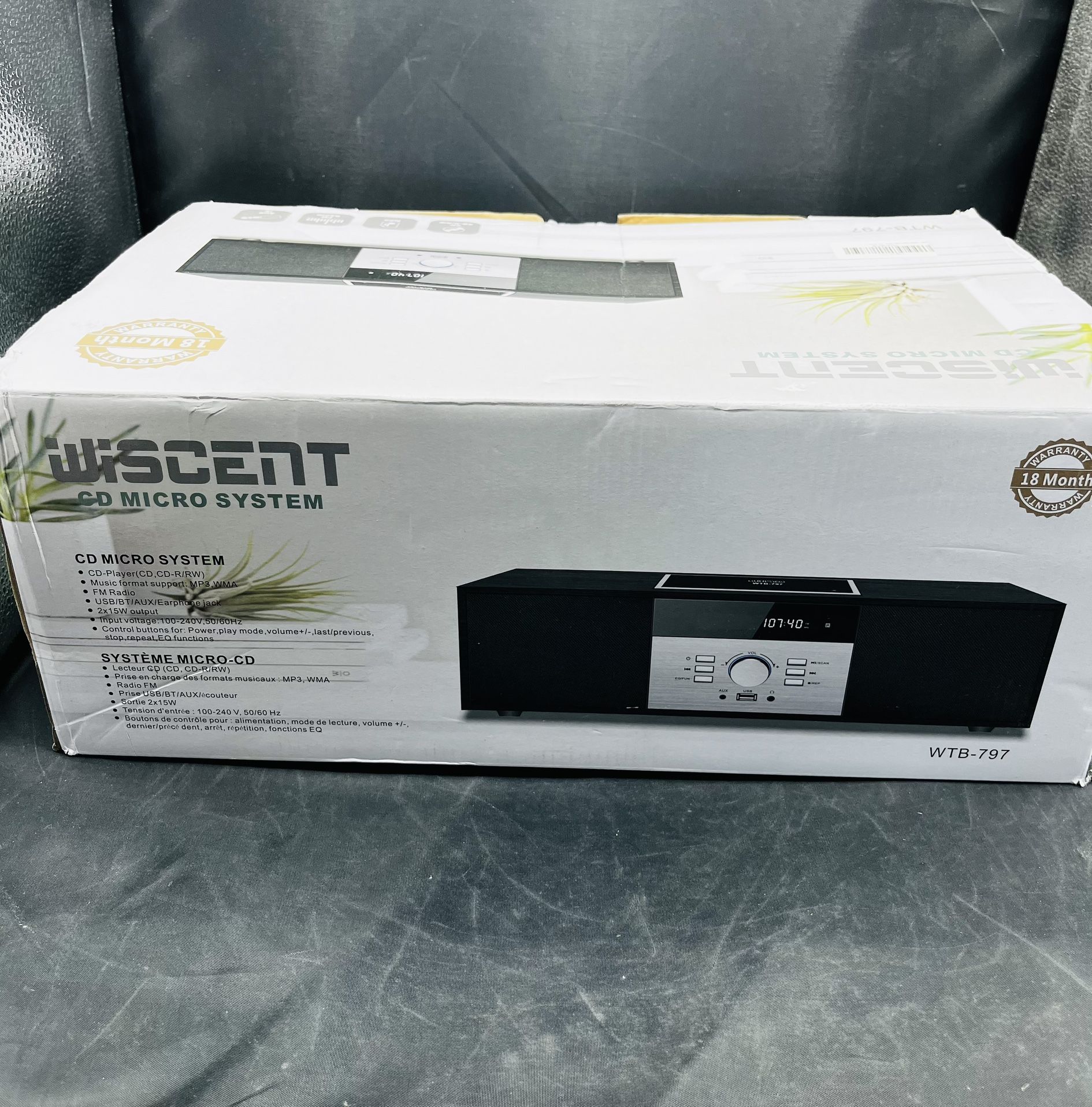 Nostalgic Bluetooth Stereo System for Home, Vintage Micro HiFi Systems CD Pla...