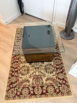 $30 Glass & wood end table or cocktail table
