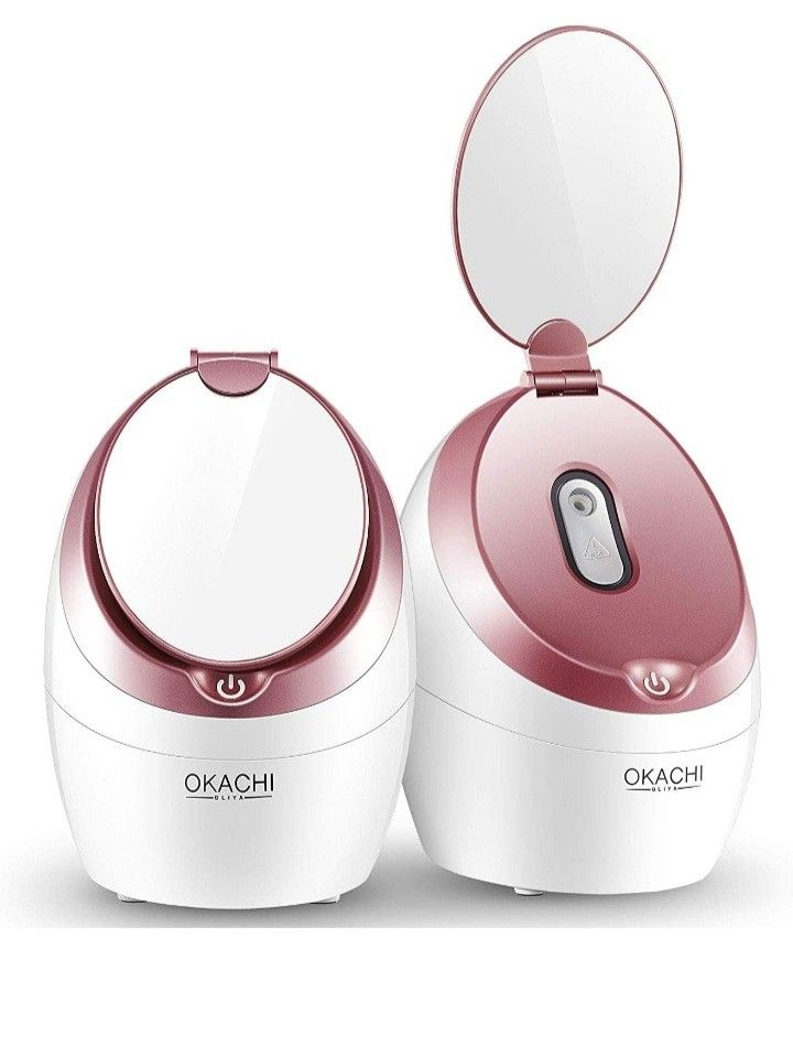 Facial Steamer, OKACHI GLIYA Face Steamer for Home Facial Deep Cleaning, Professional Nano Ionic Facial Steamer Warm Mist Humidifier Atomizer for Face