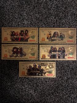 $10 Each-RockNRoll NOVELTY 24kt Gold Foil Plated Collector Bills