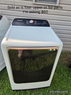 fixer upper or parts Samsung 7.4-cu ft Smart Dryer, likely model DVE55CG7500E