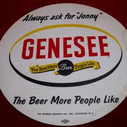 VINTAGE GENESEE BEER 2-SIDED PAPER ADVERISING  SIGN
