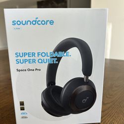 Soundcore Space One Pro by Anker, Adaptive Active Noise Cancelling Headphones Driven by 6 Mics, Super Foldable Design, 60H Lossless Audio, Ultra-Fast 