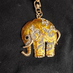 Elephant Key Chain With Crystals