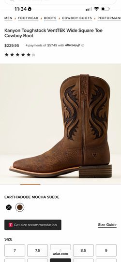 Kanyon Toughstock VentTEK Wide Square Toe Cowboy Boot