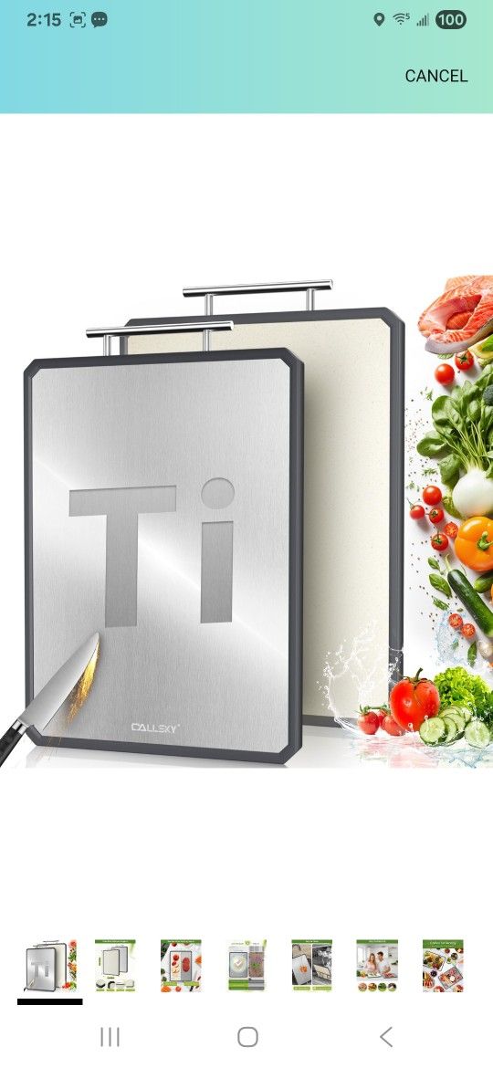 Titanium Cutting Boards for Kitchen, 2 in 1 Metal Cutting Board 