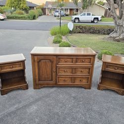Vintage Dixie Dresser + 2 Nightstands