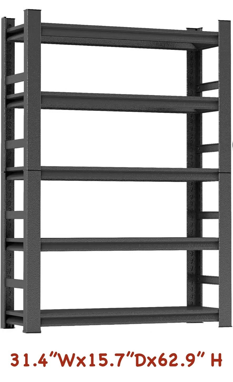 ✌️ Garage Shelving Units and Storage 5 Tier Adjustable Storage Shelves Heavy Duty Metal Shelving Utility for Garage Warehouse Pantry Basement, Black