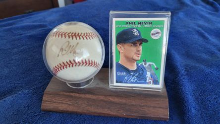 Phil Nevin Signed Baseball & Fleer Card Padres