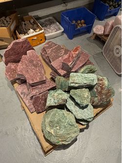 Green Fuchsite and Red Fuchsite - crystal - DISCOUNT with bulk purchase