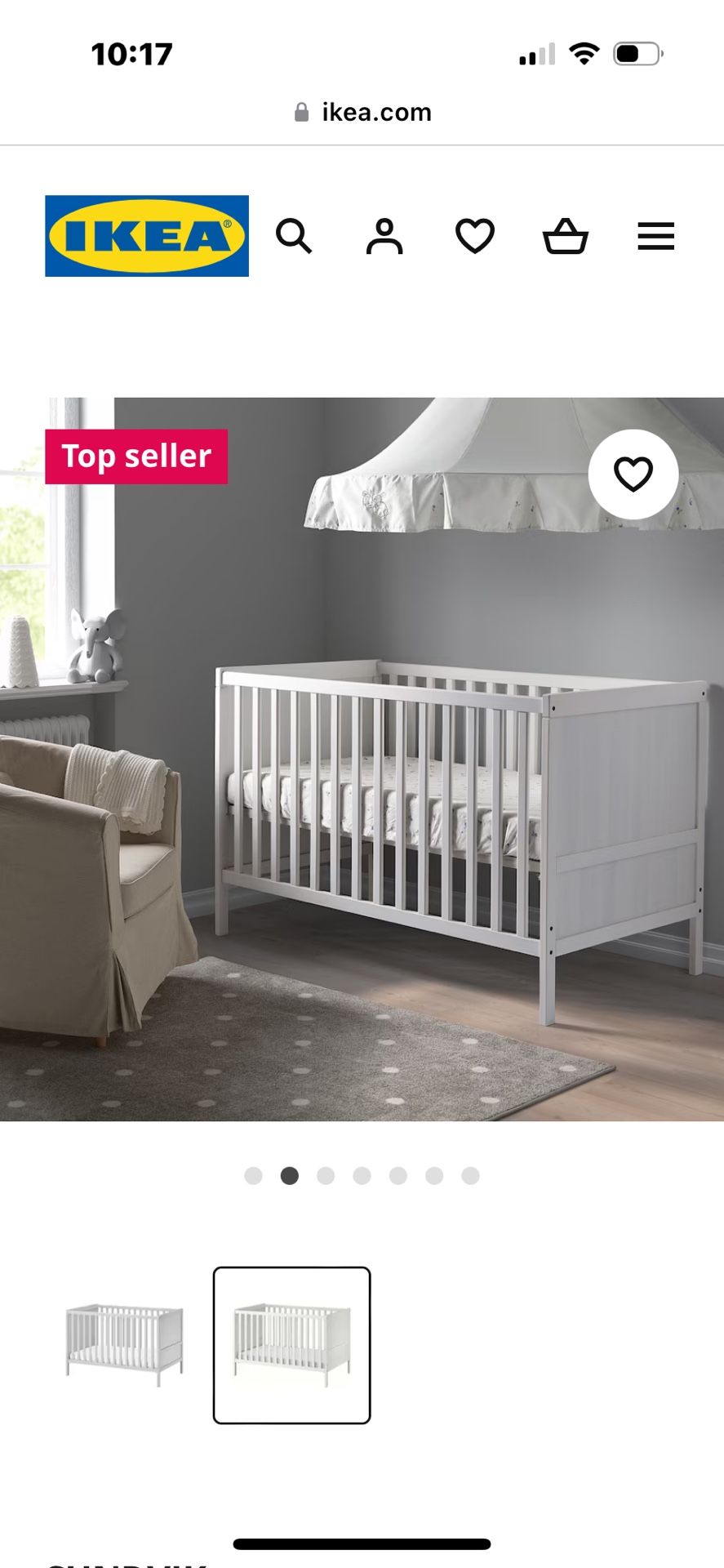 White IKEA Crib