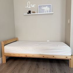 Twin bed with mattress