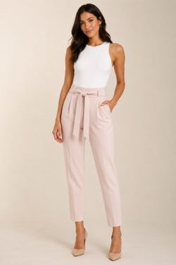 DKNY Tie-Waist High-Rise Pants