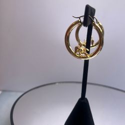 Cherub Hoop Earrings 14k Gold  4.7g 