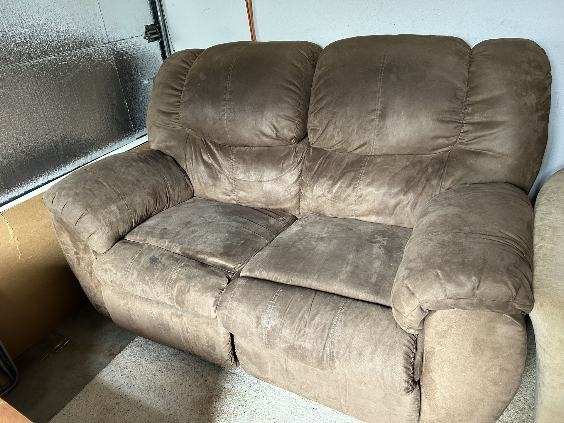 Free Recliner Loveseat Suede Like