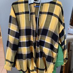 Jacket Flannel Hoodie Urban Outfitters Size M