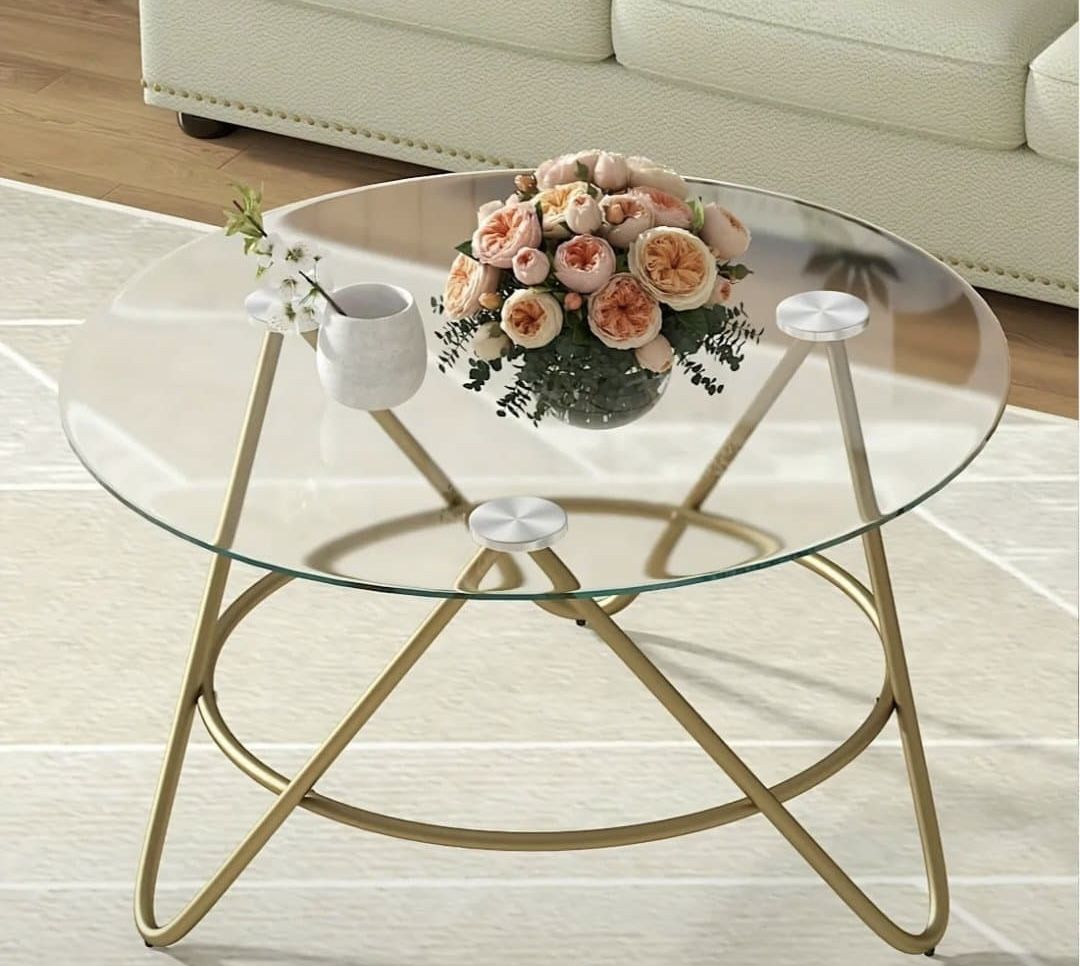 Modern Round Glass To Coffee Table Brand New